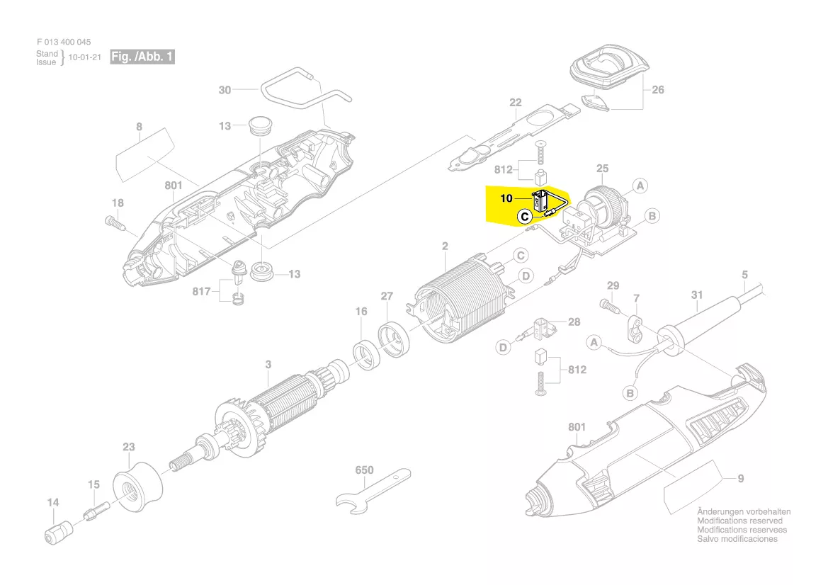 Porte balais charbon réf. 2 610 003 434